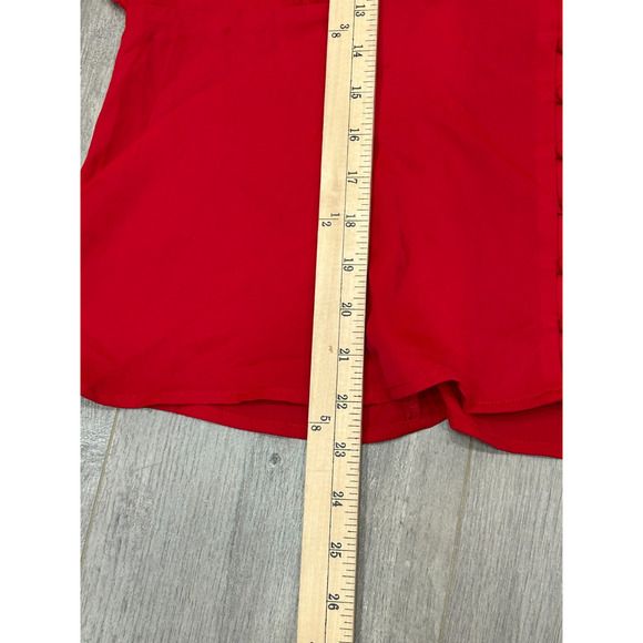 Unique Vintage Red Button Front Flutter Sleeve Blouse Tie Back Top Size 1X/16 - Picture 6 of 6
